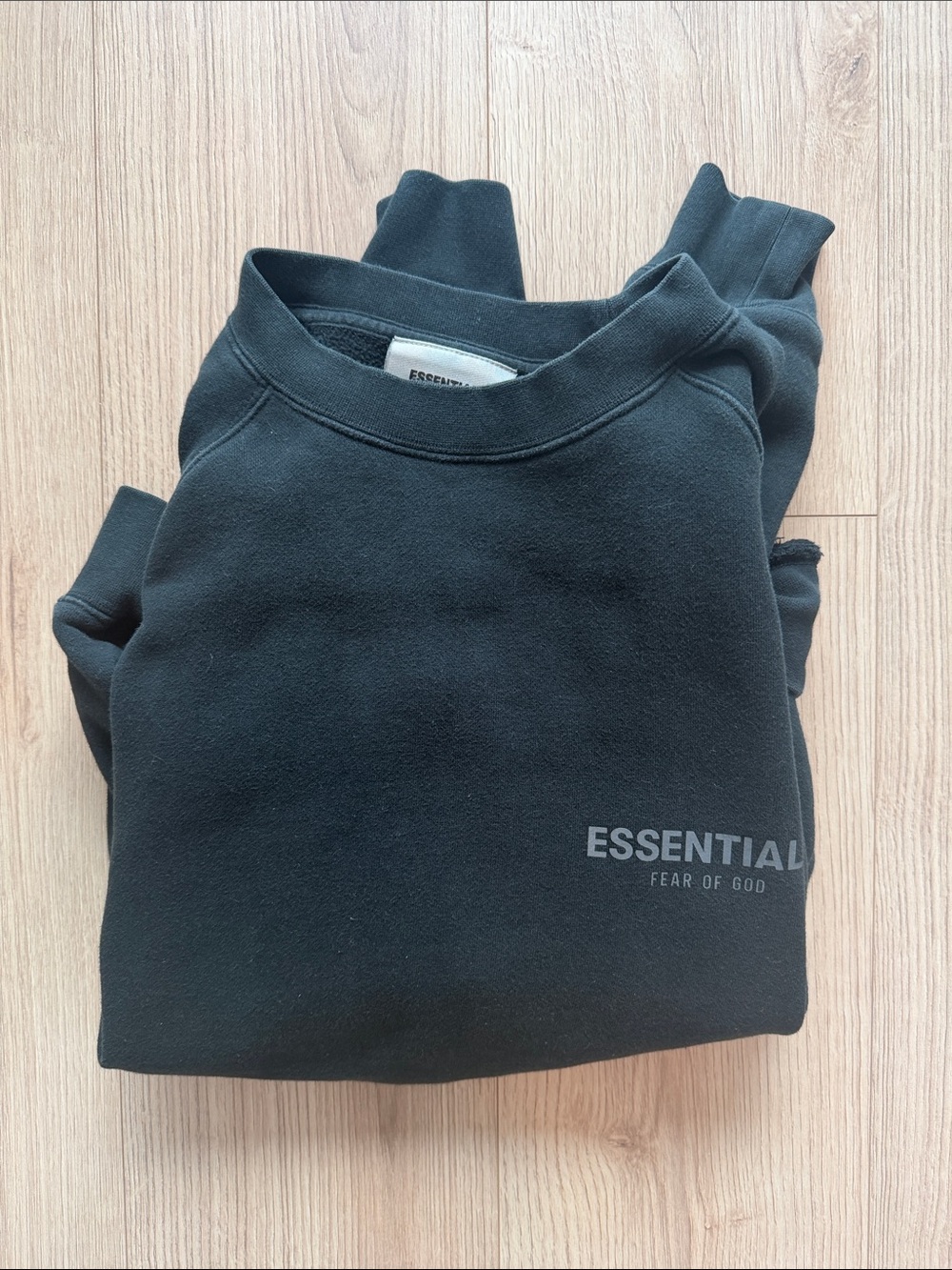 Fear of God Essentials Black Crewneck Pullover